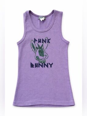 DMBM Punk Bunny Ribbed Tank Top Women Small Purple Y2K Grunge Coquette  Vintage